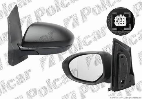 Polcar 4533514M - Spoguļstikls, Ārējais atpakaļskata spogulis www.autospares.lv