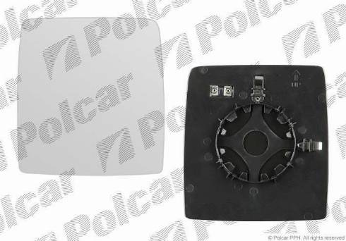 Polcar 5556559M - Spoguļstikls, Ārējais atpakaļskata spogulis www.autospares.lv