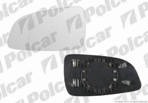 Polcar 5509545M - Spoguļstikls, Ārējais atpakaļskata spogulis www.autospares.lv