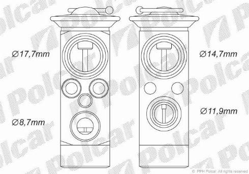 Polcar 5507KZ-1 - Izplešanās vārsts, Gaisa kond. sistēma www.autospares.lv