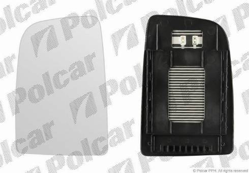 Polcar 5065556M - Spoguļstikls, Ārējais atpakaļskata spogulis www.autospares.lv