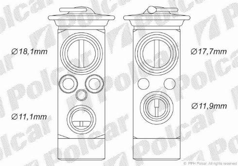 Polcar 5003KZ-1 - Izplešanās vārsts, Gaisa kond. sistēma www.autospares.lv