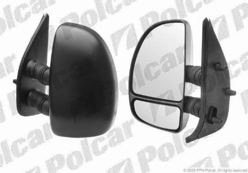 Polcar 5702513M - Ārējais atpakaļskata spogulis, Vadītāja kabīne www.autospares.lv