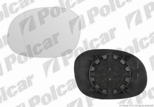 Polcar 5723543M - Spoguļstikls, Ārējais atpakaļskata spogulis www.autospares.lv