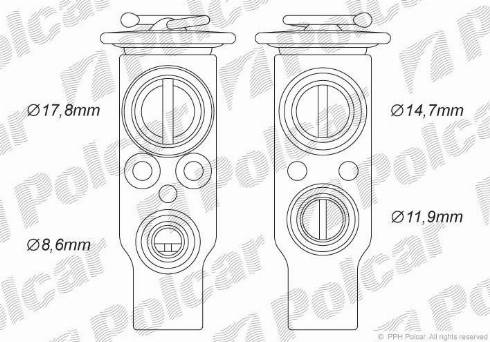 Polcar 5723KZ-1 - Izplešanās vārsts, Gaisa kond. sistēma www.autospares.lv