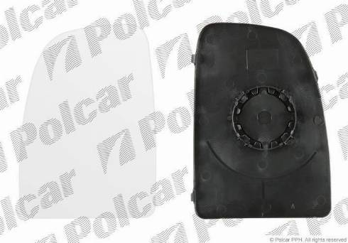 Polcar 5770555M - Spoguļstikls, Ārējais atpakaļskata spogulis www.autospares.lv