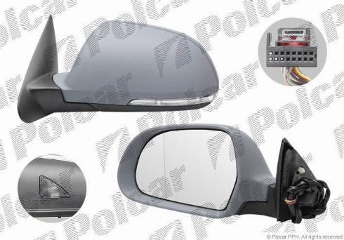 Polcar 6923526M - Spoguļstikls, Ārējais atpakaļskata spogulis www.autospares.lv