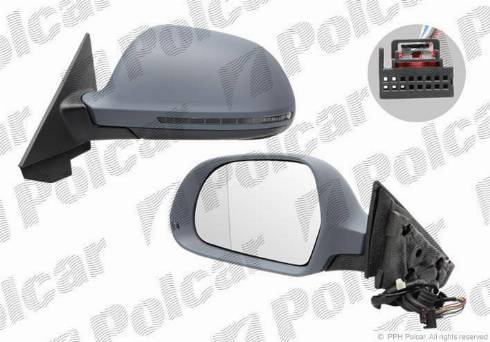 Polcar 1332523M - Spoguļstikls, Ārējais atpakaļskata spogulis www.autospares.lv