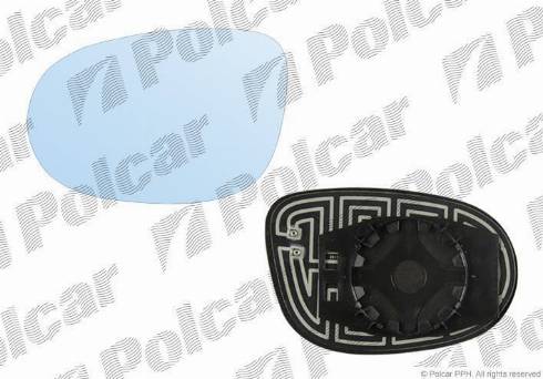 Polcar 3031545M - Spoguļstikls, Ārējais atpakaļskata spogulis www.autospares.lv