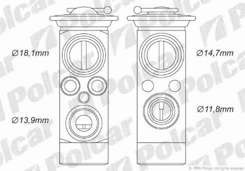 Polcar 2008KZ-3 - Izplešanās vārsts, Gaisa kond. sistēma www.autospares.lv