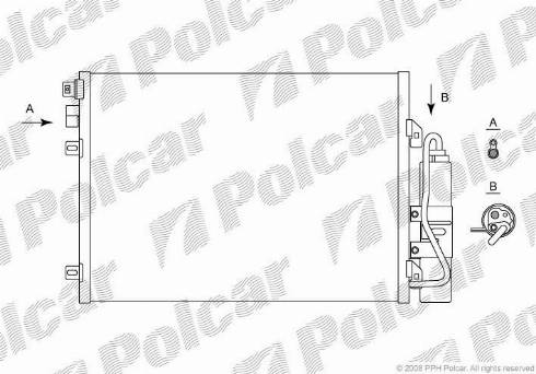 Polcar 2800K81X - Kondensators, Gaisa kond. sistēma www.autospares.lv