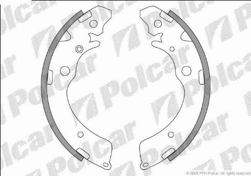 Polcar LS1641 - Комплект тормозных колодок, барабанные www.autospares.lv