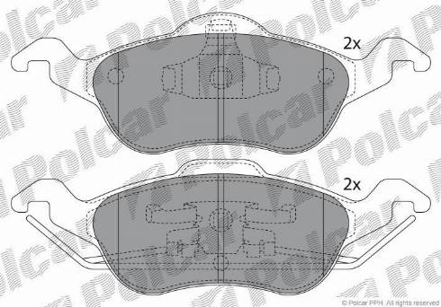 Polcar S70-0013 - Bremžu uzliku kompl., Disku bremzes www.autospares.lv