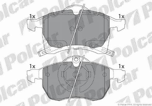 Polcar S70-0028 - Bremžu uzliku kompl., Disku bremzes www.autospares.lv