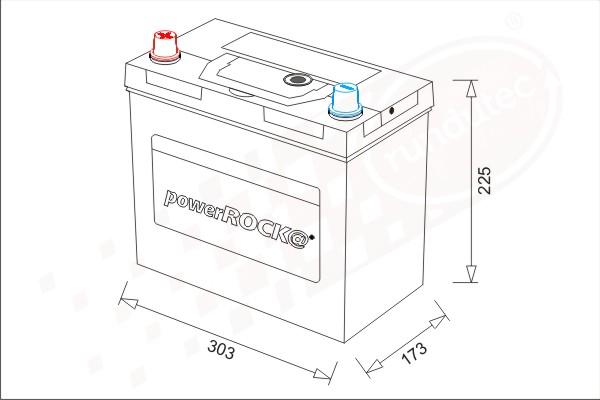 PowerROCK BAT100LCNBL - Startera akumulatoru baterija autospares.lv