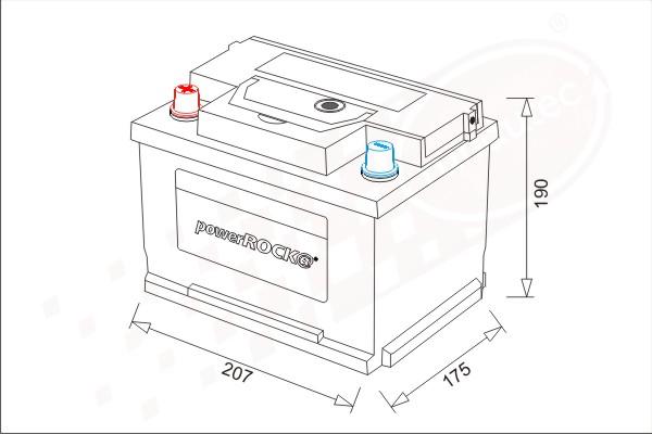 PowerROCK BAT045LHN - Startera akumulatoru baterija www.autospares.lv