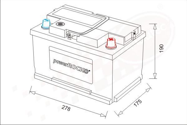 PowerROCK BAT068RHN - Startera akumulatoru baterija www.autospares.lv