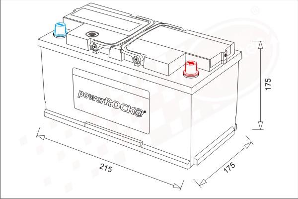 PowerROCK BAT080RKT - Стартерная аккумуляторная батарея, АКБ www.autospares.lv