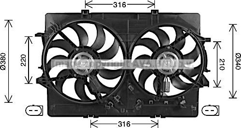 Prasco AI7522 - Fan, radiator www.autospares.lv