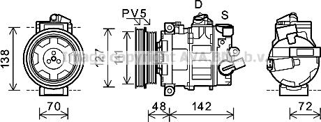 Prasco AIAK359 - Kompresors, Gaisa kond. sistēma www.autospares.lv