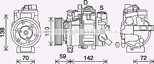 Prasco AIK411 - Compressor, air conditioning www.autospares.lv