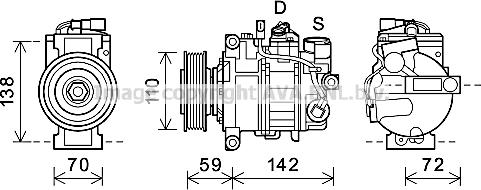 Prasco AIK396 - Kompresors, Gaisa kond. sistēma autospares.lv