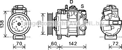 Prasco AIK344 - Kompresors, Gaisa kond. sistēma autospares.lv