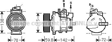 Prasco AIK343 - Compressor, air conditioning www.autospares.lv