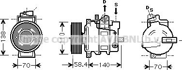 Prasco AIK274 - Kompresors, Gaisa kond. sistēma autospares.lv