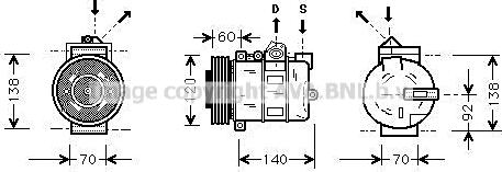 Prasco AUAK050 - Kompresors, Gaisa kond. sistēma www.autospares.lv