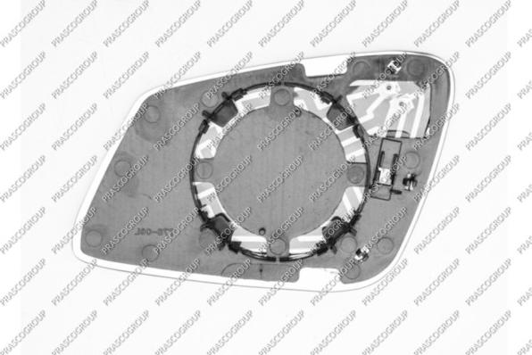 Prasco BM0287513 - Spoguļstikls, Ārējais atpakaļskata spogulis www.autospares.lv