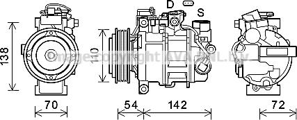 Prasco BWK551 - Kompresors, Gaisa kond. sistēma www.autospares.lv