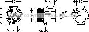 Prasco CNAK253 - Kompresors, Gaisa kond. sistēma www.autospares.lv