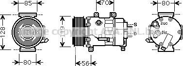 Prasco CNK256 - Kompresors, Gaisa kond. sistēma autospares.lv