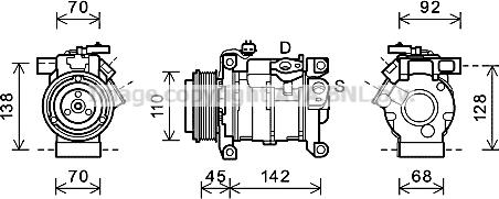 Prasco CRAK128 - Kompresors, Gaisa kond. sistēma www.autospares.lv