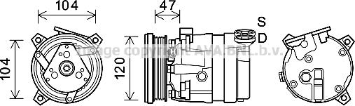 Prasco CTK054 - Kompresors, Gaisa kond. sistēma www.autospares.lv