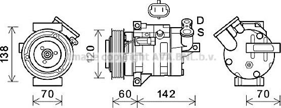 Prasco CTK052 - Kompresors, Gaisa kond. sistēma autospares.lv