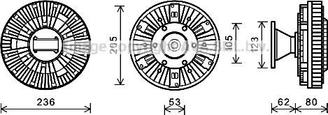 Prasco DFC048 - Sajūgs, Radiatora ventilators www.autospares.lv