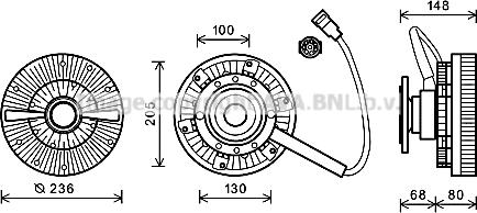 Prasco DFC047 - Sajūgs, Radiatora ventilators www.autospares.lv