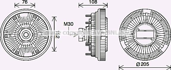 Prasco DFC080 - Sajūgs, Radiatora ventilators www.autospares.lv