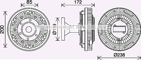 Prasco DFC081 - Sajūgs, Radiatora ventilators www.autospares.lv