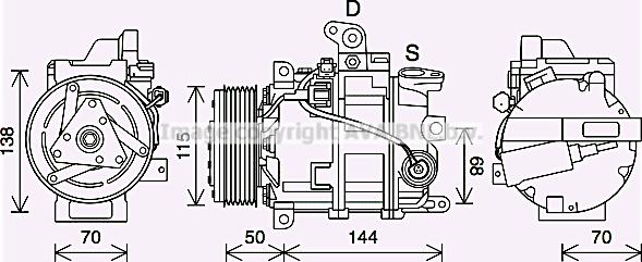 Prasco DNAK447 - Kompresors, Gaisa kond. sistēma www.autospares.lv