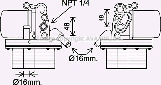 Prasco FD3625H - Eļļas radiators, Motoreļļa www.autospares.lv