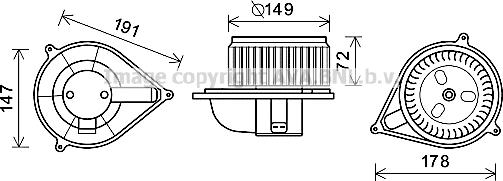 Prasco FT8426 - Elektromotors, Salona ventilācija www.autospares.lv