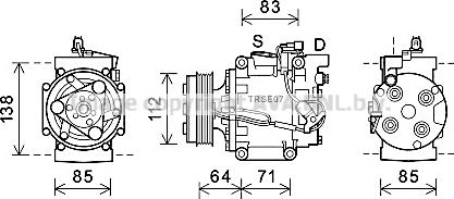 Prasco HDK310 - Compressor, air conditioning www.autospares.lv