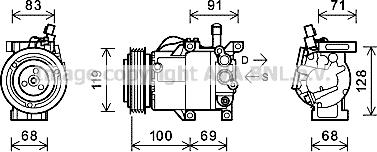 Prasco KAK144 - Kompresors, Gaisa kond. sistēma www.autospares.lv