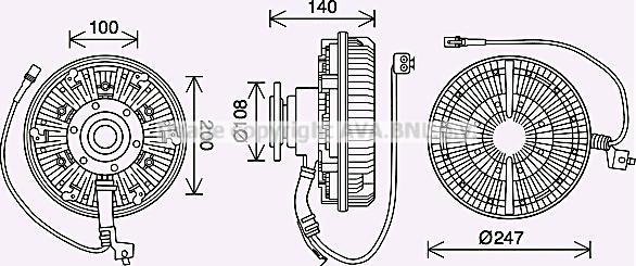 Prasco MNC093 - Sajūgs, Radiatora ventilators www.autospares.lv