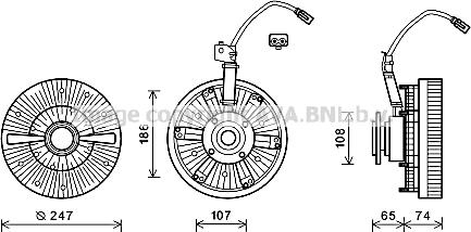 Prasco MNC070 - Sajūgs, Radiatora ventilators www.autospares.lv