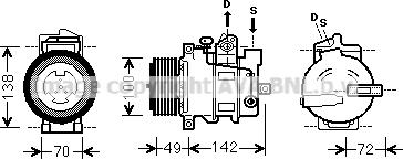 Prasco MSAK566 - Compressor, air conditioning www.autospares.lv