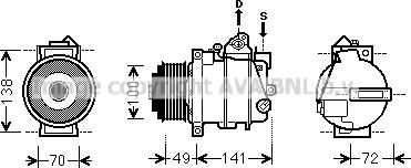 Prasco MSK560 - Compressor, air conditioning www.autospares.lv